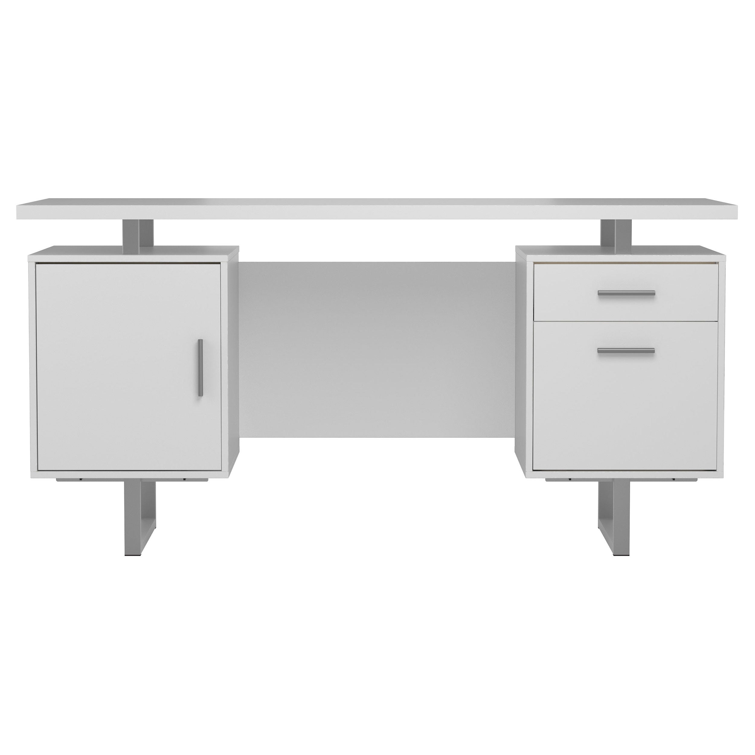 Lawtey 60-inch 2-drawer Computer Desk White High Gloss — view 5