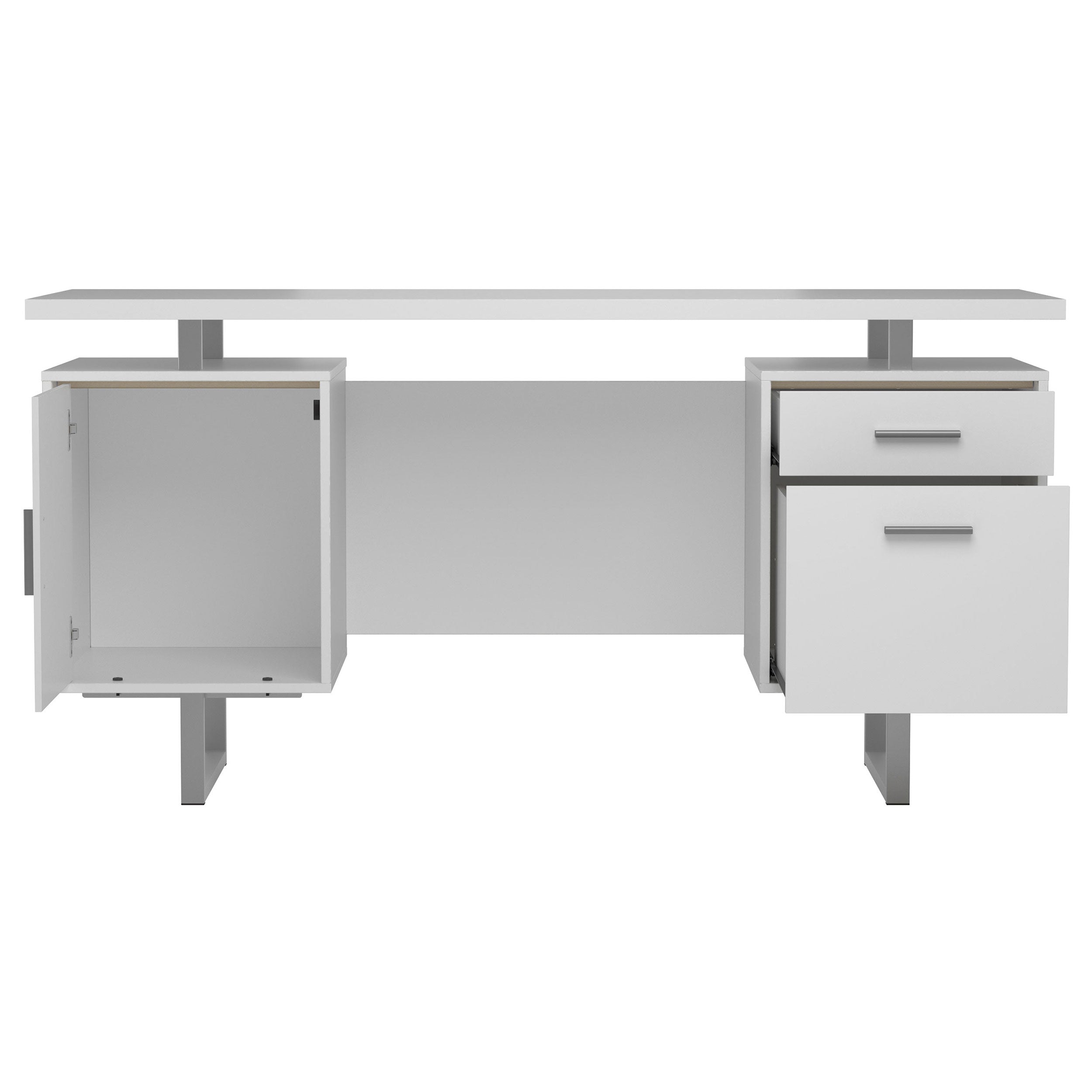 Lawtey 60-inch 2-drawer Computer Desk White High Gloss — view 6