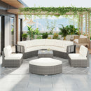 Patio Furniture Set Outdoor Daybed Rattan Sectional With Cushions And Center Table