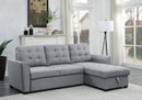 Avery - Sleeper Sectional Sofa With Reversible Storage Chaise - Light Gray