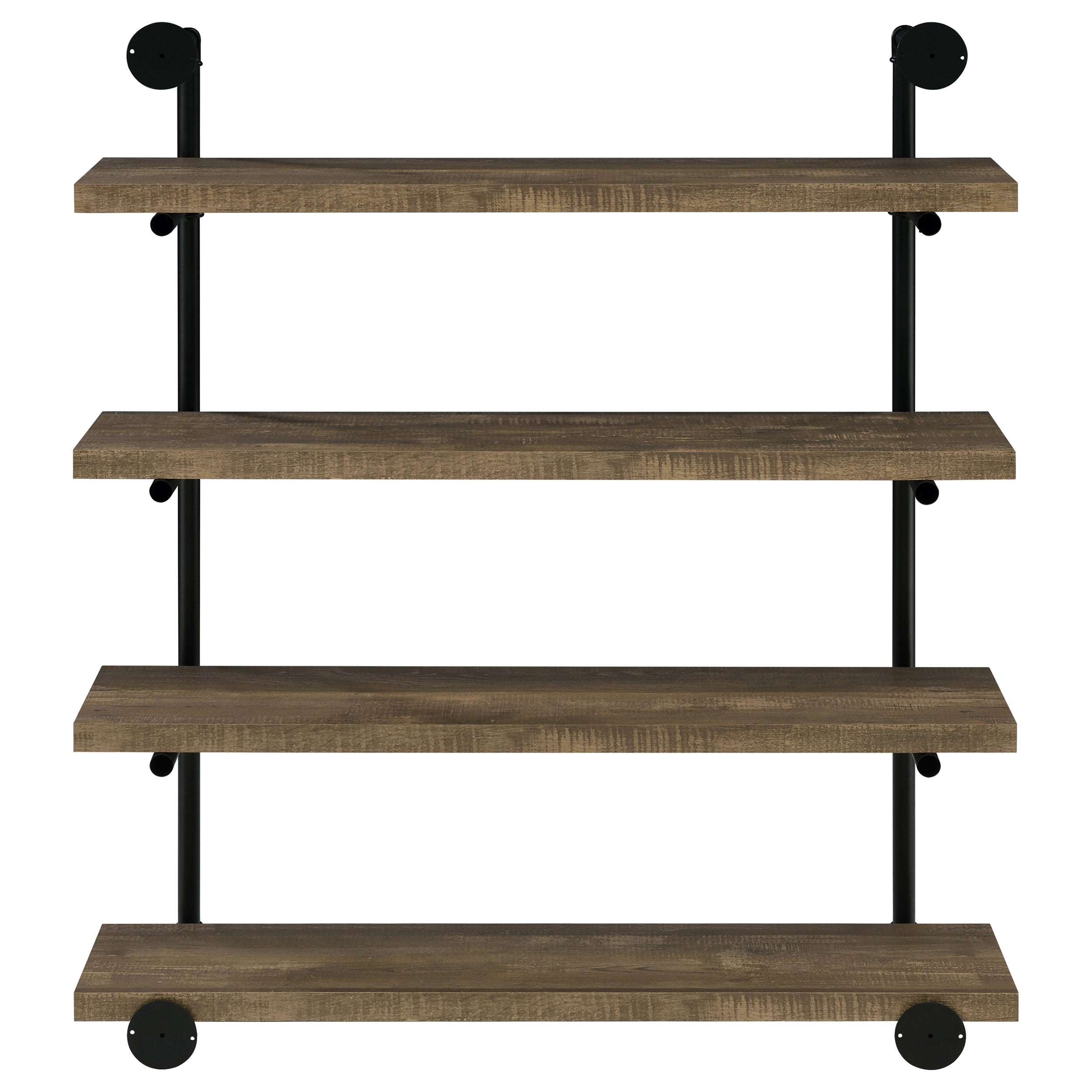 Elmcrest 39-inch 4-shelf Wall Bookshelf Rustic Oak — view 6