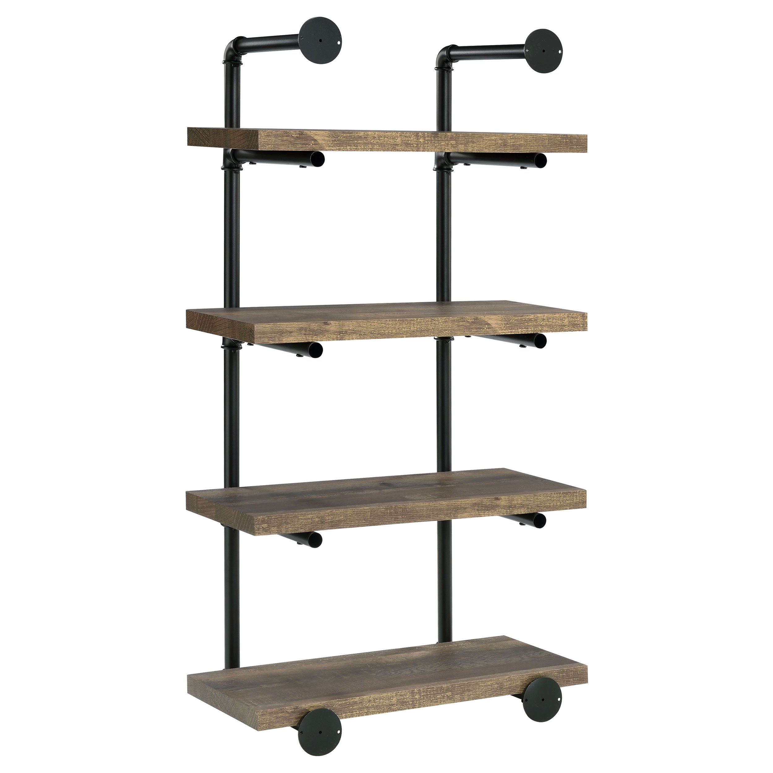 Elmcrest 24-inch 4-shelf Wall Bookshelf Rustic Oak — view 6