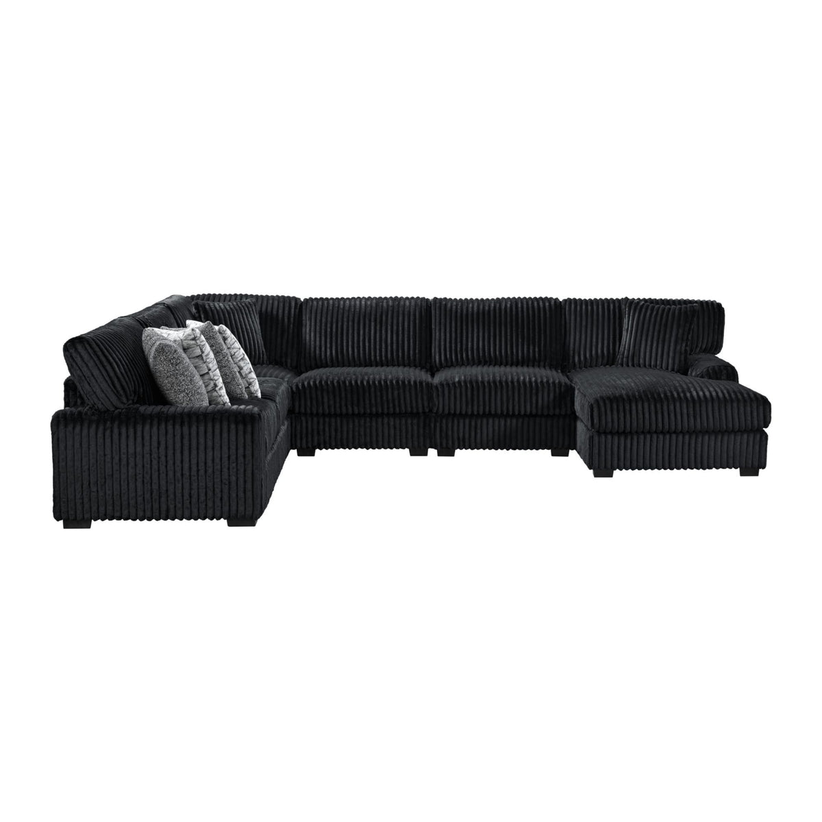 Nightfall Sectional Set With 1 Pillow in Black by Elements International, view 11