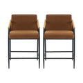 Mid Century Modern Counter Stool Set With Iron Frame