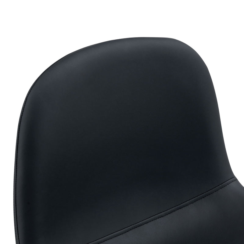 Modern Black Pu Bar Chair Rounded Backrest (Set of 2)