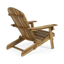Outdoor Adirondack Chair With Slat Back And Cup Holder - Natural