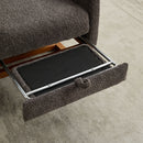 High Back Glider Rocking Chair With Retractable Footrest And Rubber Wood Legs