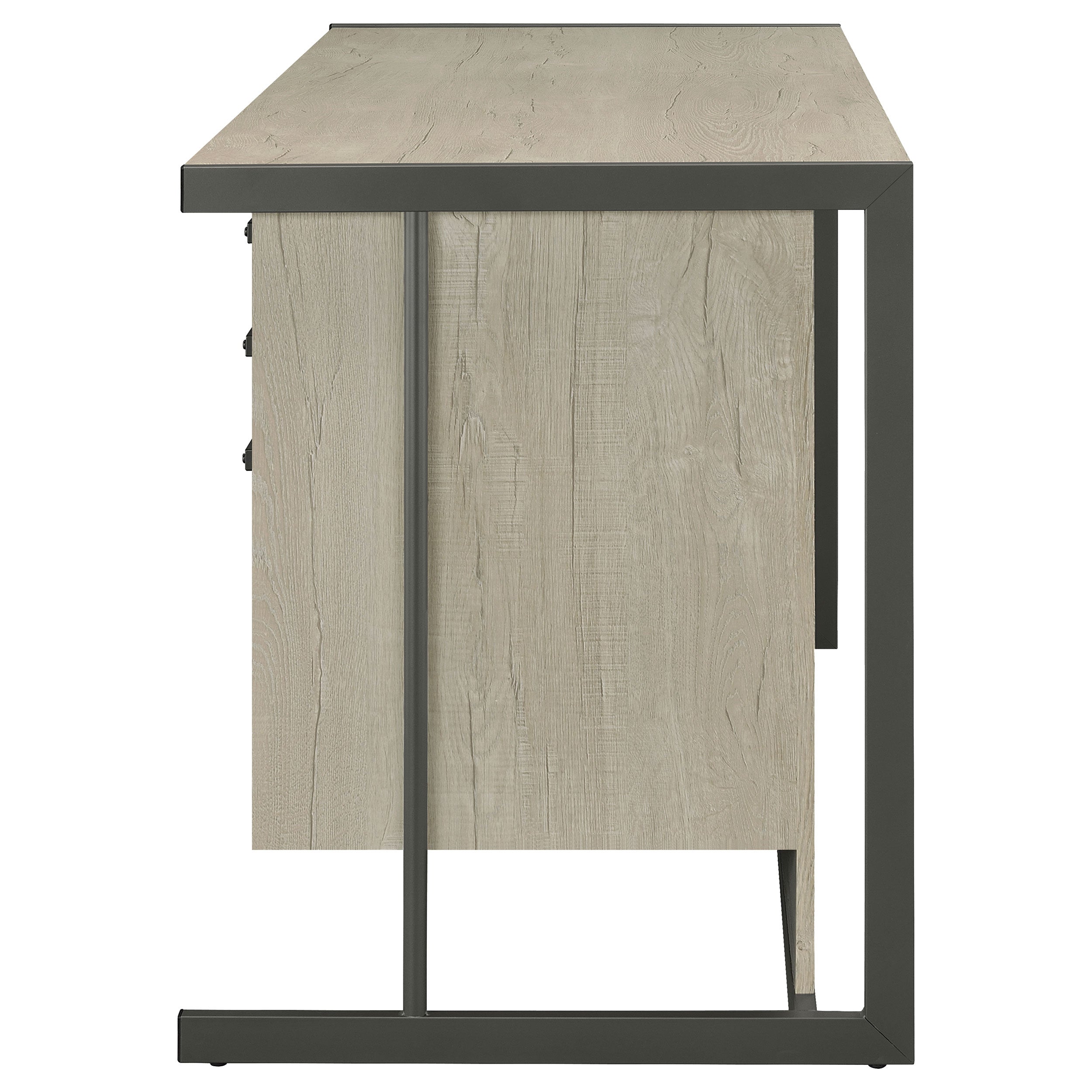 Loomis 60-inch 4-drawer Computer Desk Whitewashed Grey — view 5