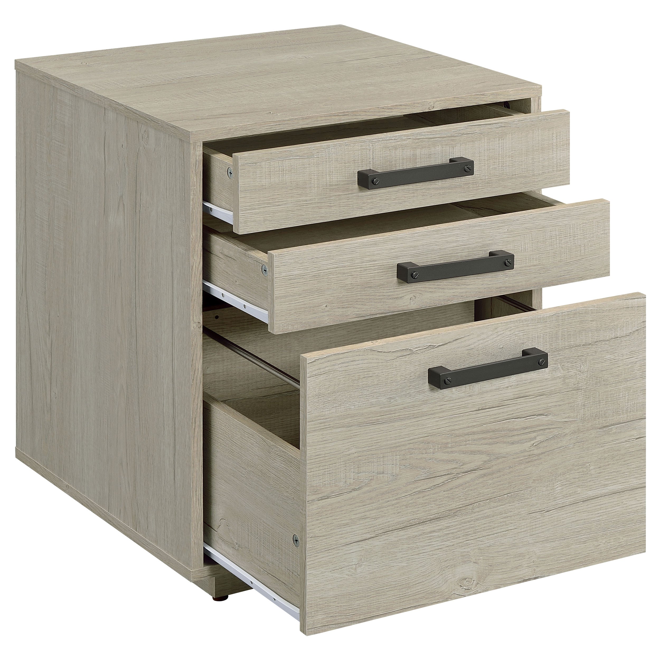 Loomis 3-drawer Home Office File Cabinet Whitewashed Grey — view 3