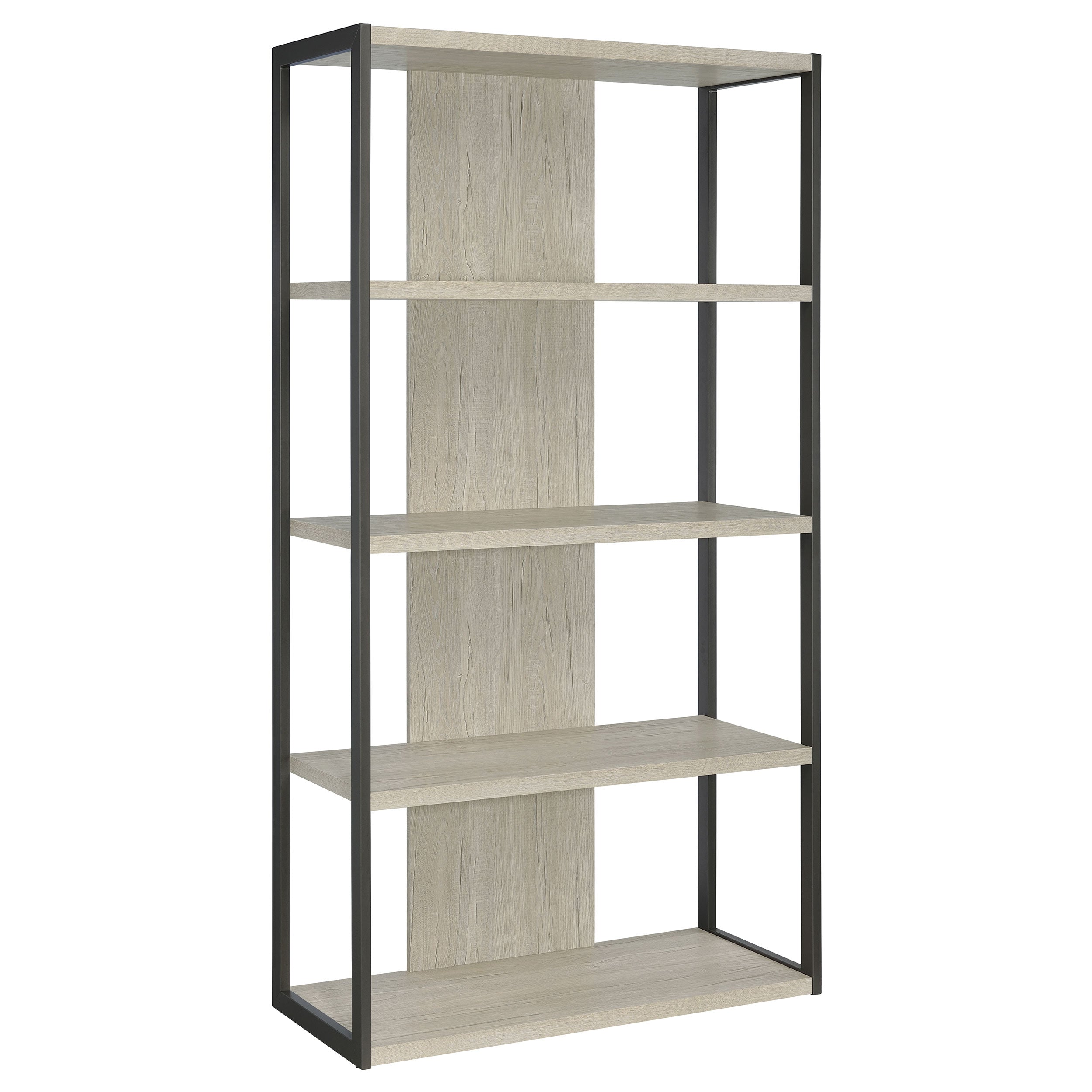 Loomis 72-inch 4-shelf Bookshelf Whitewashed Grey — view 1
