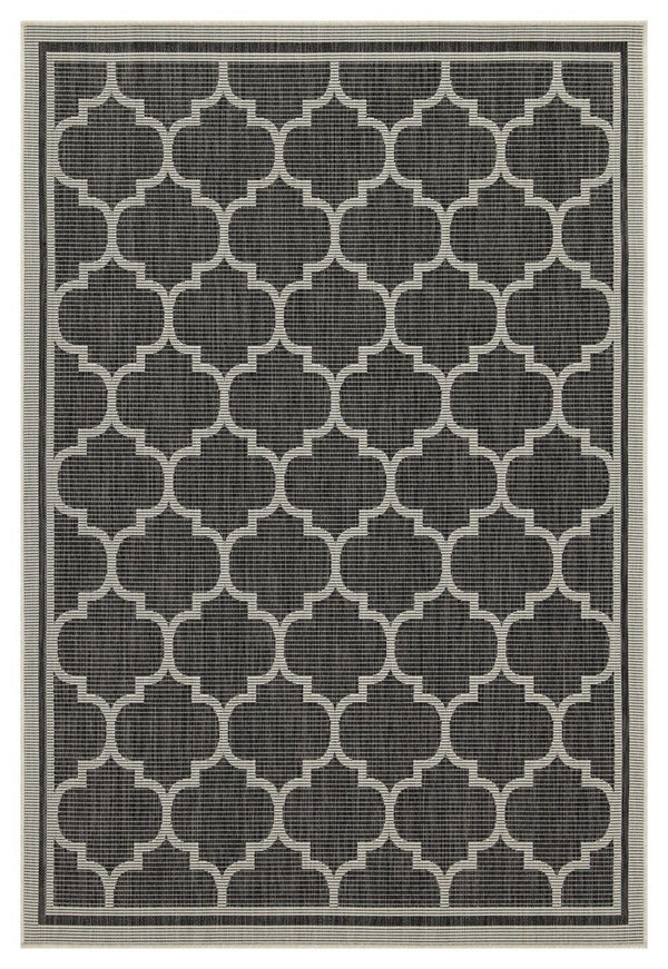 Sunshine - 5'3" X 7'3" Indoor & Outdoor Area Rug Polypropylene - Anthracite