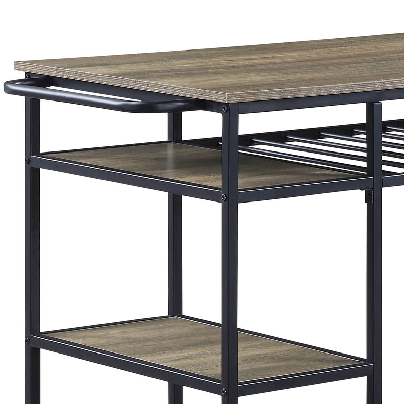 Lona - Kitchen Island - Rustic Oak / Black