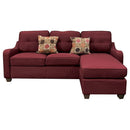 Cleavon II - Reversible Sectional Sofa & Ottoman With 2 Pillows - Red Linen