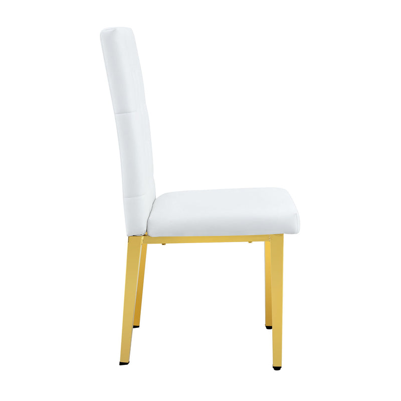 Vintage Style Armless Dining Chairs Set With Grid And Buckle Design