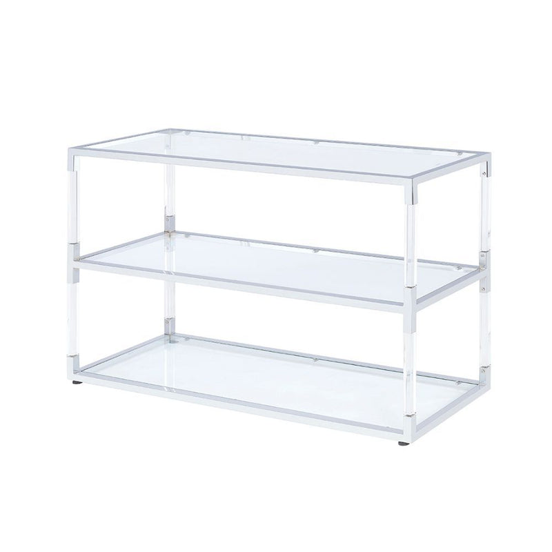 Raegan - TV Stand - Clear Acrylic, Chrome & Clear Glass