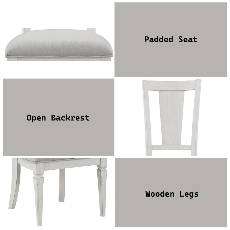 Katia - Side Chair (Set of 2) - Light Gray & Weathered White
