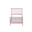 Twin Size Wood Platform Bed with Gourd Shaped Headboard and Footboard, Pink