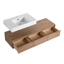 Modern Wall Mounted Bathroom Vanity With Resin Sink And Soft Close Drawer