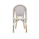 Outdoor Rattan And Aluminum French Bistro Chairs Set