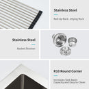 Modern Undermount Stainless Steel Kitchen Sink 16 Gauge, Deep Single Bowl