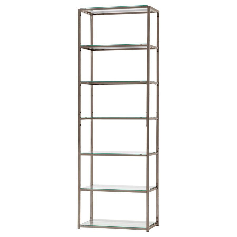 Kate - 6-Shelf Bookcase - Black Nickel