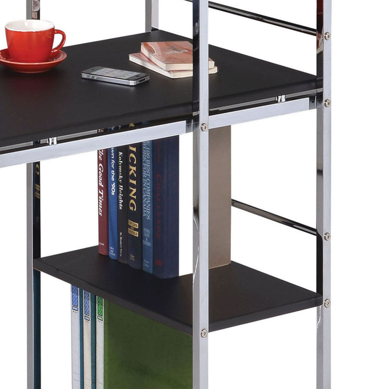 Elvis - Writing Desk With Shelves - Black / Chrome