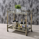 Matiesen - Serving Cart - Clear Glass & Antique Gold