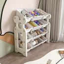 Multi Functional Kids Toy Storage Organizer Cabinet With Hdpe Shelf And 12 Bins - Gray White