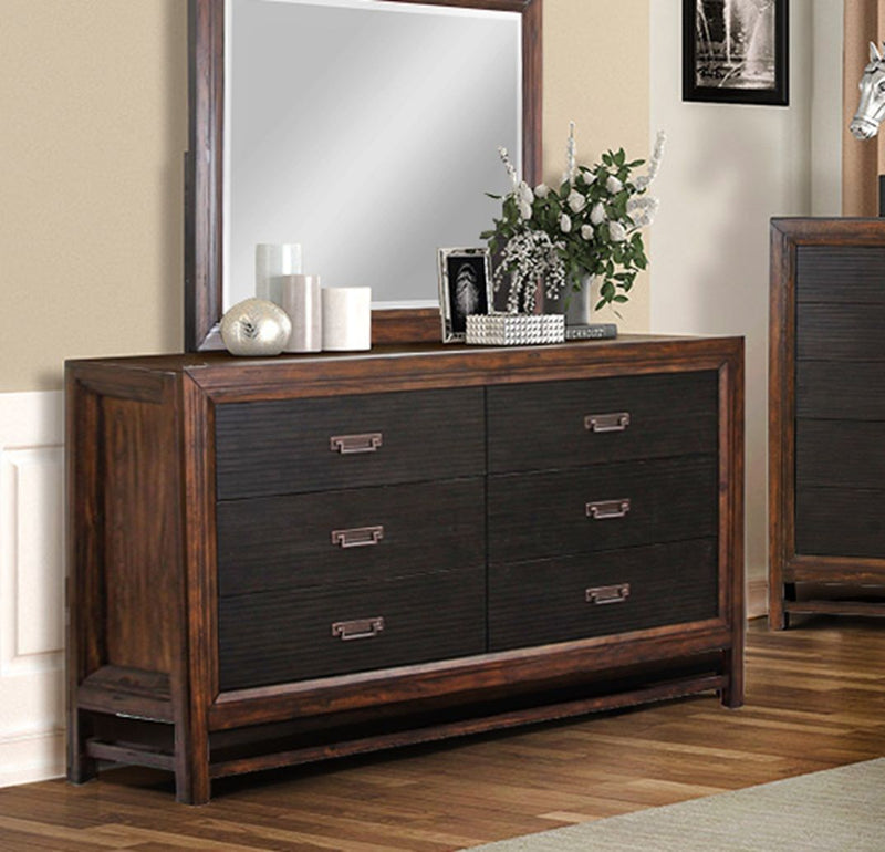 Branson - 6-Drawer Dresser, Two-Tone - Brown