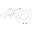 3 Piece Corduroy Double Chaise Sectional Sofa