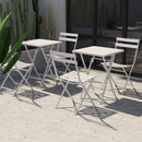 3 Piece Patio Bistro Set Of Foldable Square Table And Chairs