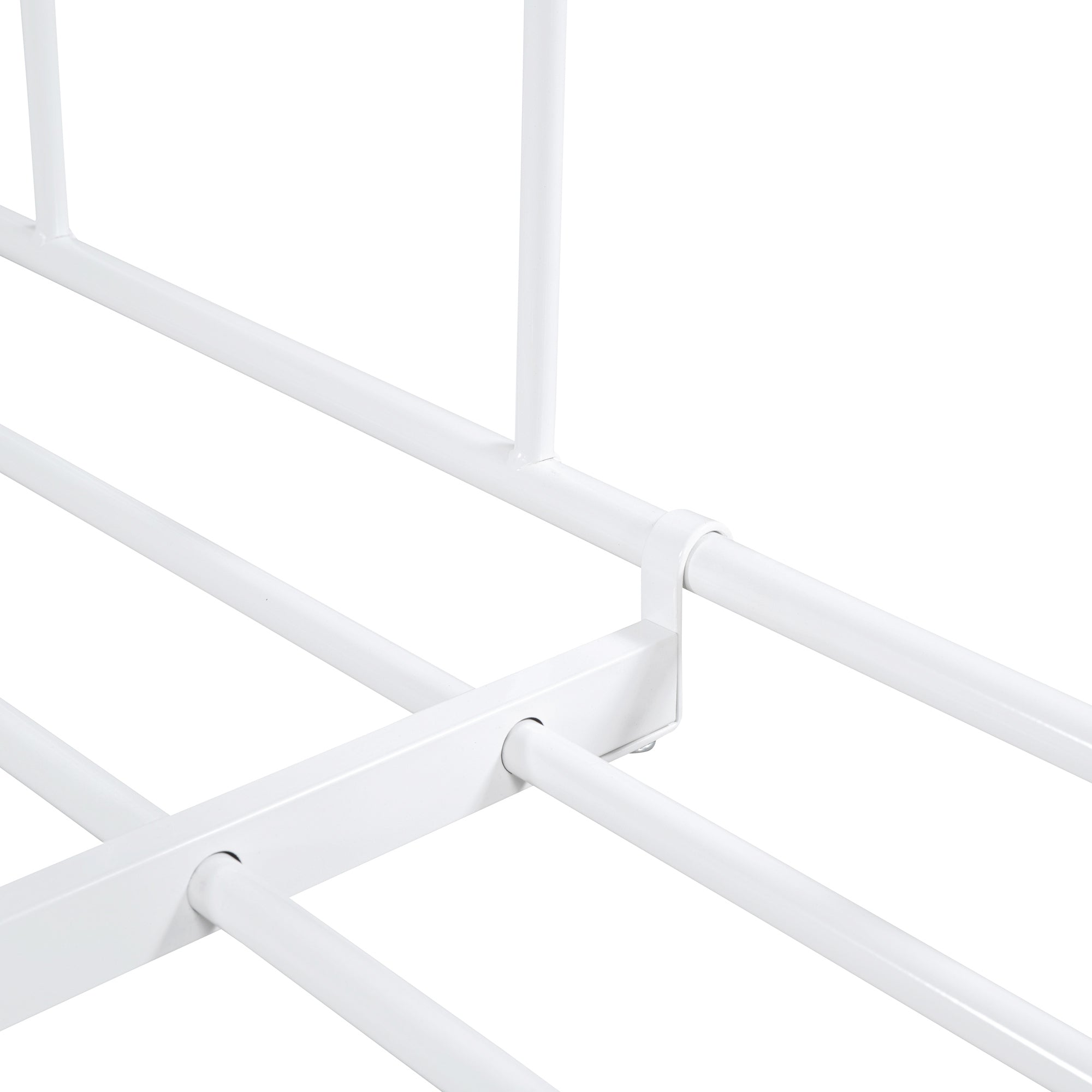 Full Size Metal Daybed with Twin Size Adjustable Trundle, Portable Folding Trundle, White(OLD SKU:MF293736AAK)