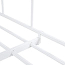 Full Size Metal Daybed with Twin Size Adjustable Trundle, Portable Folding Trundle, White(OLD SKU:MF293736AAK)