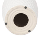 Glazed Ceramic Drum Stool Indoor / Outdoor Side Table Ceramic - White