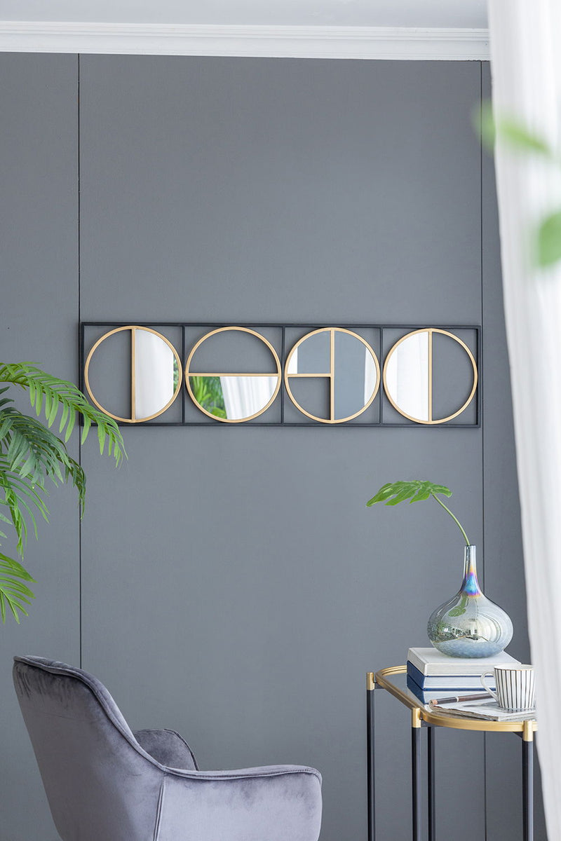 Eclectic Styling Metal Beaded Wall Mirror With Contemporary Design For Bedroom, Liveroom & Entryway