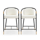 Contemporary Upholstered Counter Stool Set With Metal Frame