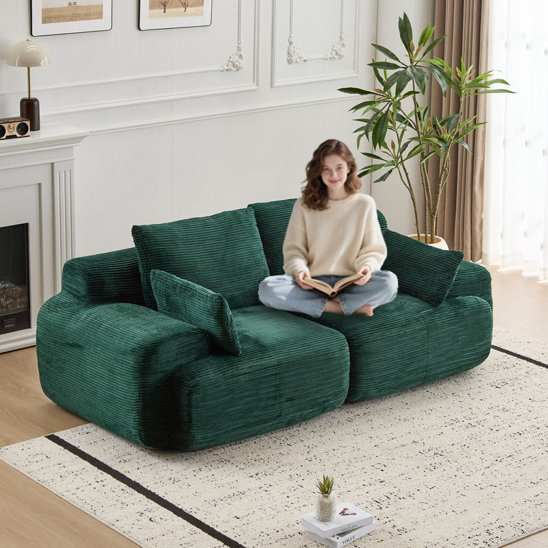 Compressed Sofa, 2 Seater Large Sectional Couches For Living Room - Green