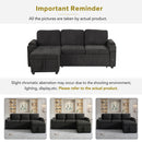Convertible L Shaped Sofa Couch With Storage, Cup Holders, USB Ports