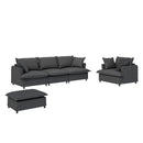 Oversized Single Seat Sofa Module For Modular Sectional Wide Seat, Armchair With Pillows Modern Upholstered Comfy Single Couch Lounge