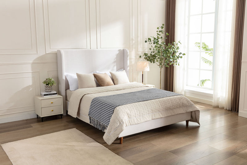 Harper - Tall Headboard Upholstered Bed / High Headboard / Elegant Simplicity / No Box Spring Needed