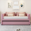 Upholstered Daybed With Ergonomic Design Backrest