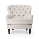 Stylish Club Chair And Ottoman Set With Birch Legs - Wheat