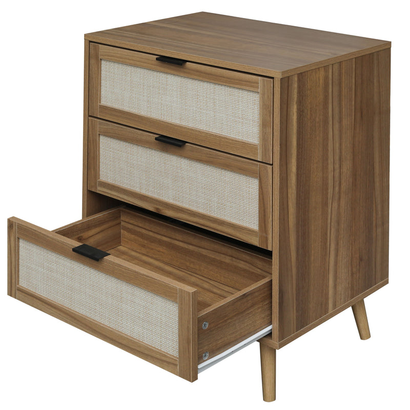 3 Drawer Cabinet, Suitable For Bedroom, Living Room, Study - Walnut