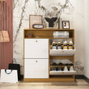 Modern Freestanding Shoe Storage Cabinet With 4 Flip Drawers