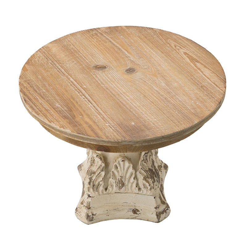 Cake Stand, Cake Plate With Magnesium Base - Cream / Brown