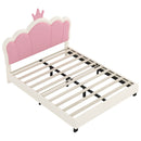 Upholstered Princess Platform Bed With Crown Headboard