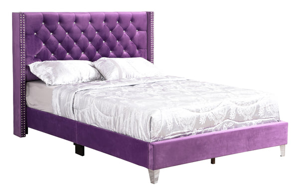Julie - G1921-QB-UP Queen Upholstered Bed - Purple