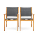 Cordoba - Dining Chair Set With Acacia Wood Frame And Textilen Upholstery (Set of 2) - Teak