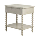 Traditional Durable Nightstand Table With Drawer And Shelf