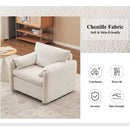 Swivel Modern Swivel Accent Chair Single Seater 360° Rotating For Living Room, Bedroom - Ivory White